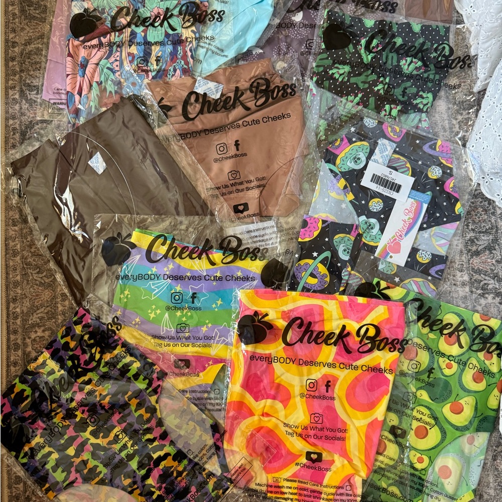 Cheek Boss Colorful Patterned Underwear Set of 15 NWT